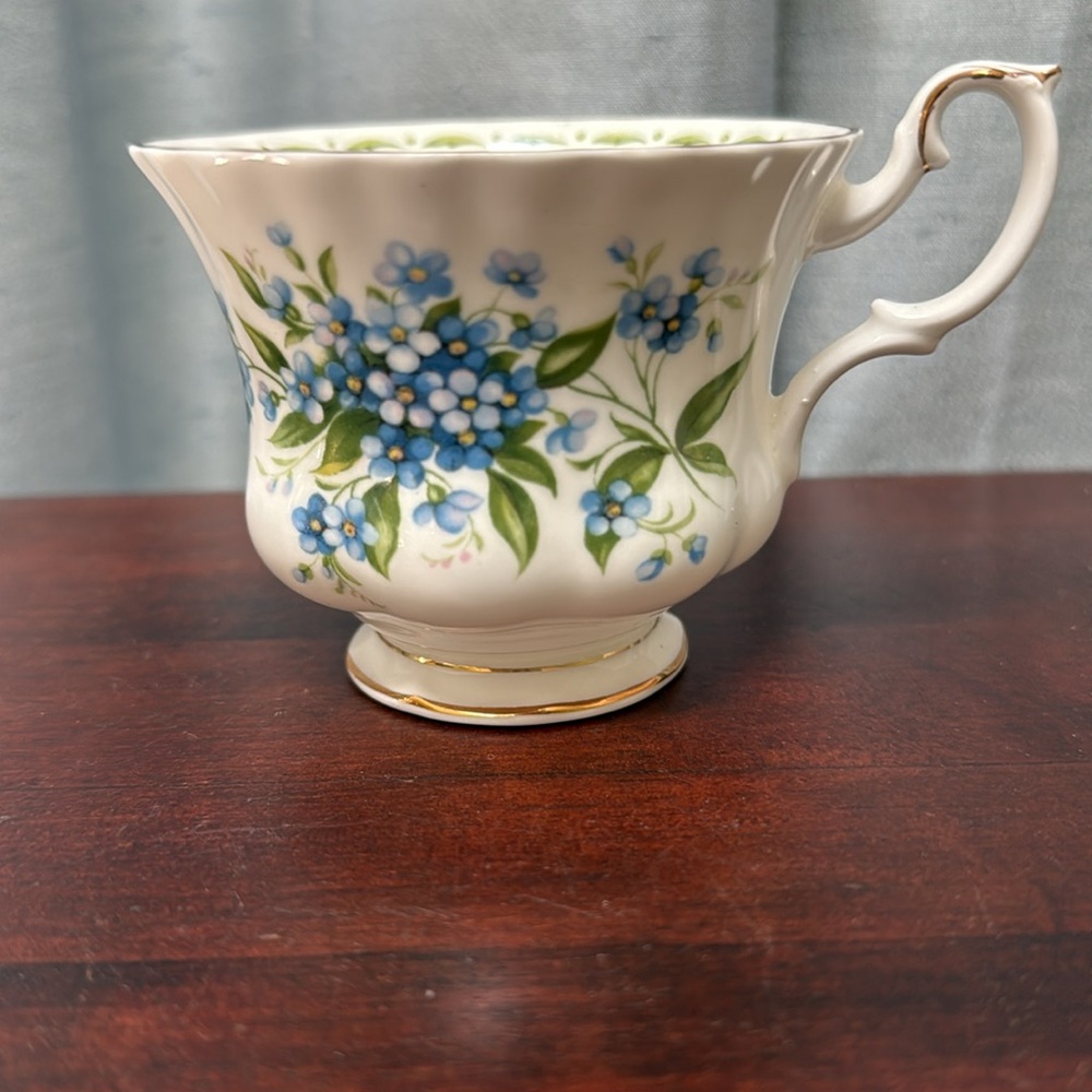 Royal Albert “July Forget-Me-Not” Bone China Floral Footed Cup; Cup only - Picture 3 of 12
